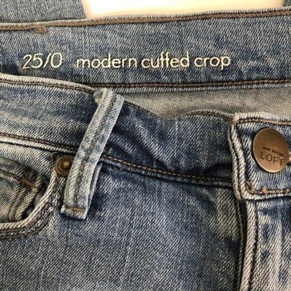Ann Taylor LOFT Modern Cuffed Crop Skinny Jeans | Women's Size 25/0 - Picture 4 of 6